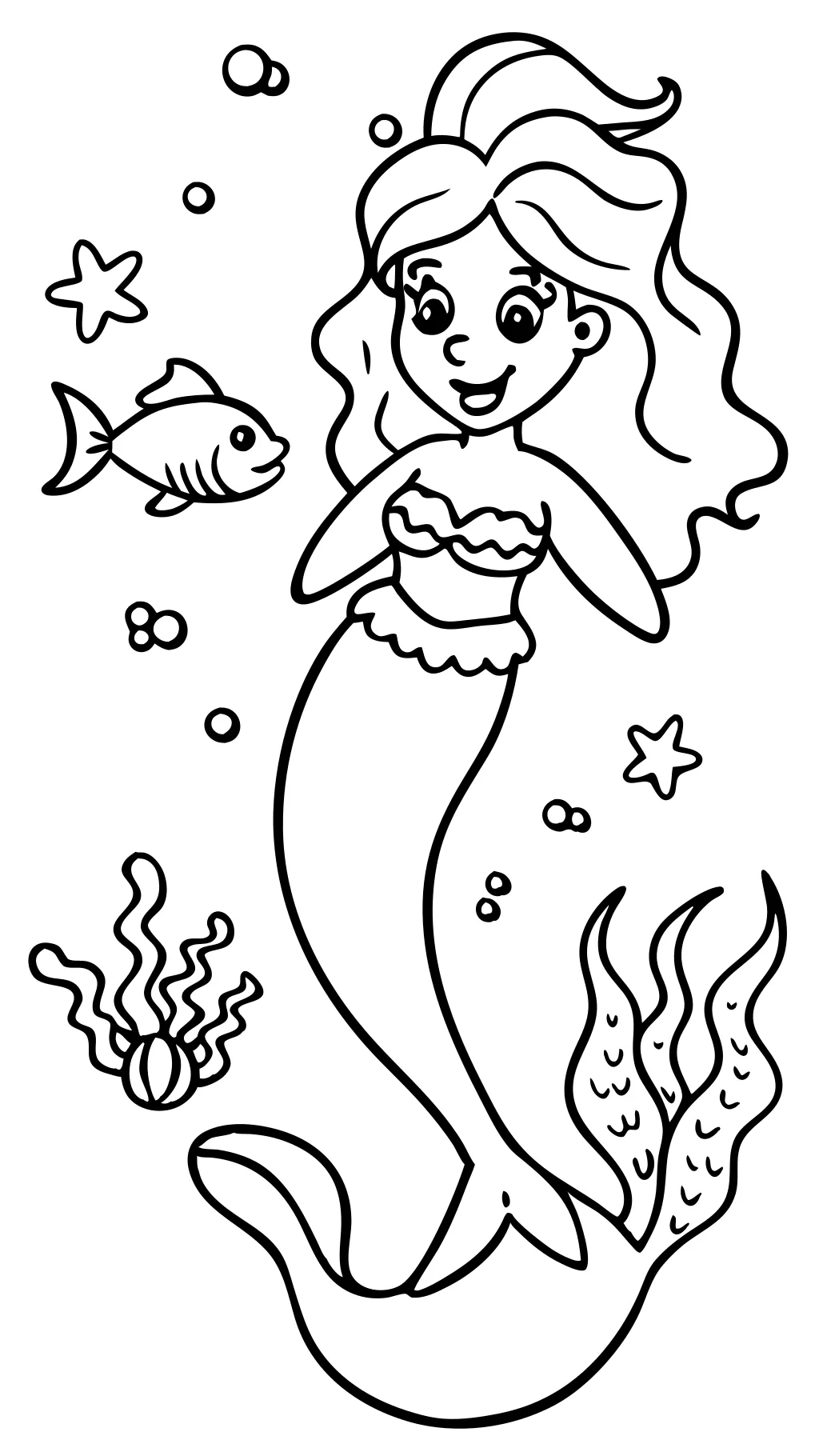 La page de coloriage de la petite sirène